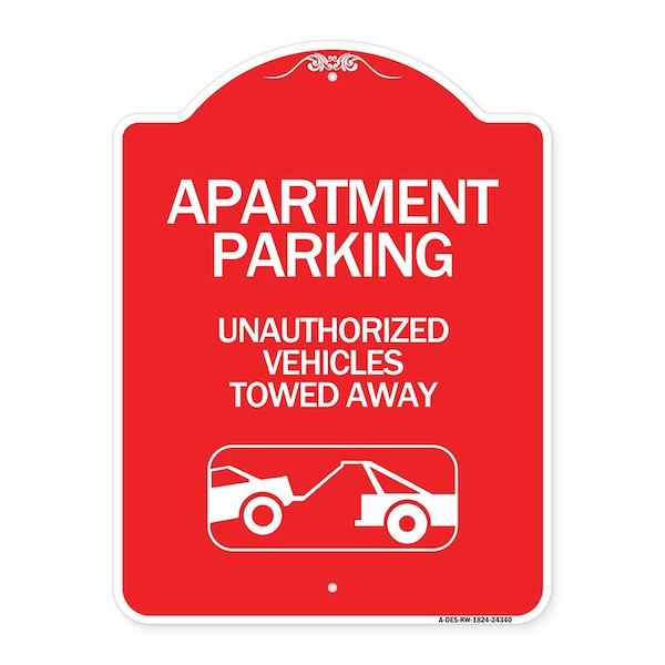 Apartment Parking Unauthorized Vehicles Towed Away With Car Tow Graphic, A-DES-RW-1824-24340